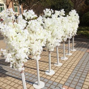 Mooie feestdecoratie kersenbloesems Tree Road Leads Wedding Runner Aisle Column Shopping Malls geopende deur decor staat