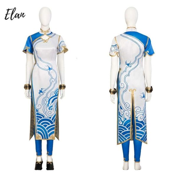 Recién llegado Chun Li Street Fighter disfraz de Cosplay mujer Sexy Chun-li Cheongsam vestido traje Halloween Comic Con disfraces