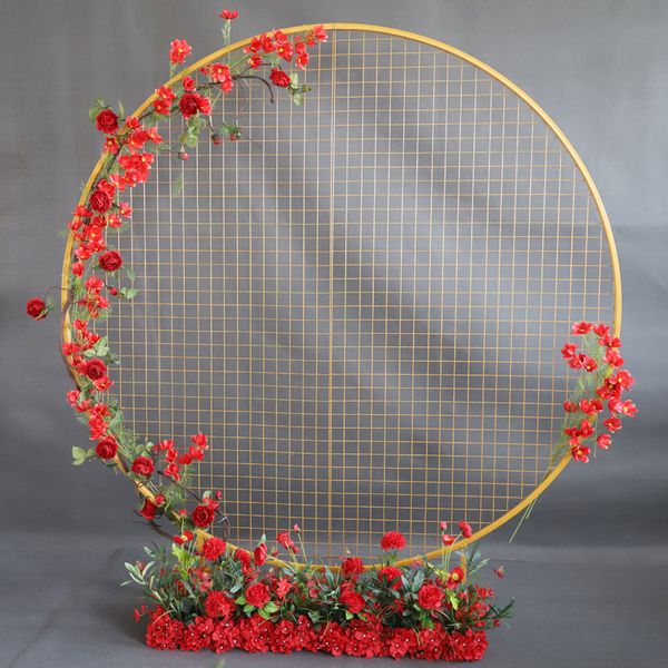 Arc de décoration circulaire pour mariage et anniversaire, accessoire forgé de fond, ballon à fleur unique, écran en maille pour pelouse extérieure, Guide routier