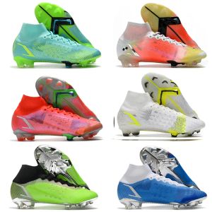 Nouvelle arrivée classique Football Bottes Futsal Football Chaussures Superfly 8 Elite FG Haute Cheville Enfants Enfants Athlète En Plein Air Crampons baskets