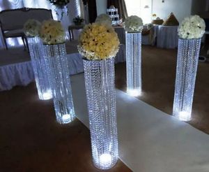Bougeoir cylindrique en acrylique transparent/grands vases cylindriques en cristal, vente en gros pour mariage/table, nouvel arrivage