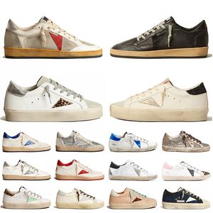 Luxe suede lederen jurk schoen Superstar ontwerper gouden schoenen zilveren glitter gouden sneakers wit zwart roze vrouwen platform hakken ball star heren trainers maat 35-46