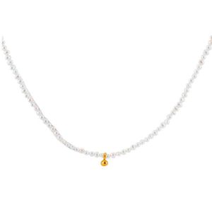 Nouvelle arrivée collier de chaîne de clavicule arrondi frh collier de perles d'eau cadeau pour fille femmes avec petit pendentif 18k