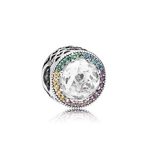Nieuwe collectie Kleur CZ diamanten Sieraden Accessoires Kralen Charm Originele Doos voor Pandora 925 Sterling Zilveren Armband Charms335o