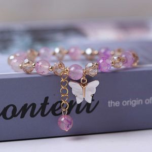 Bracelet papillon en pierre naturelle colorée pour femmes, perles de cristal de guérison, nouvel arrivage
