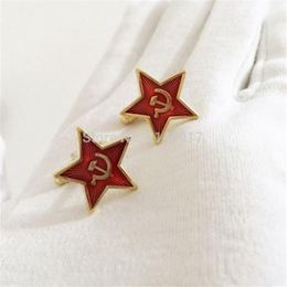Nouveauté communisme Union soviétique urss bouton de manchette russie étoile rouge marteau faucille boutons de manchette guerre froide Souvenir289W