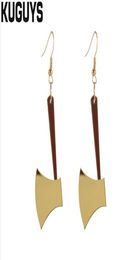 Nieuwe aankomst Kool Axe Drop oorbellen voor dames goud zilveren kleur spiegel acryl oorbel mode sieraden trendy rock accessoires4334717