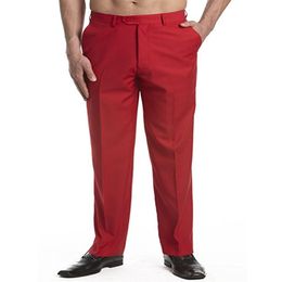 Nouvelle arrivée sur mesure hommes robe pantalon pantalon plat avant pantalon solide rouge couleur hommes costume pantalon personnalisé trousers248A