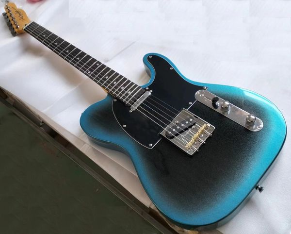 Nouveauté boutique personnalisée métallique bleu/noir américain professionnel deux TL guitare électrique, guitare à manche en érable de haute qualité