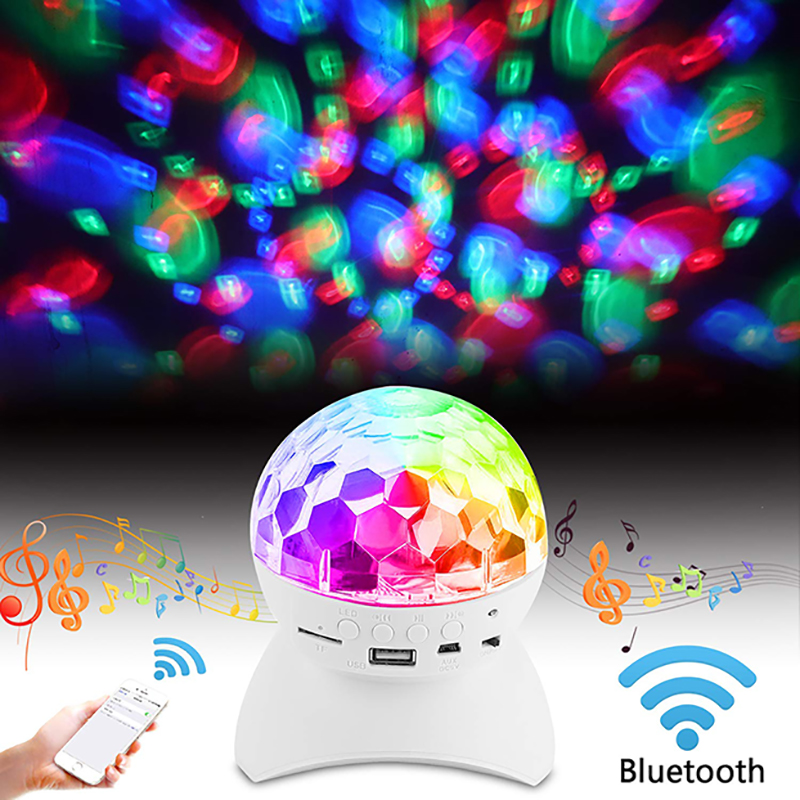 Bländande LED-steglampa LED RGB Controller Magic Ball Bluetooth-högtalare Roterande lampa för KTV Party DJ Disco House Club