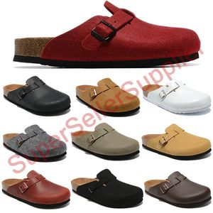 Nouveau créateur d'arrivée Boston Summer Cork Flat Slippers Fashion Designs en cuir Slippers Sandales de plage préférées chaussures décontractées Clogs Femmes Men Arizona Mayari