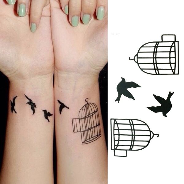 Nouvelle Arrivée De Mode Designer Pas Cher Marque Cage À Oiseaux Conception De Haute Qualité Étanche Tatouage Autocollants Livraison Gratuite