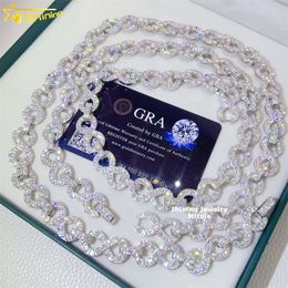 Nieuwe collectie diamanten halsketting Sier Infinity Design 13 mm Moissanite Cubaanse schakelketting