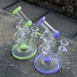 Nieuwe Collectie Dubbele Recycler Olie Rigs Heady Glass DAB Rig Wax Glass Water Bongs Sidecar Design Smooth hits met 14mm glazen kom XL-320