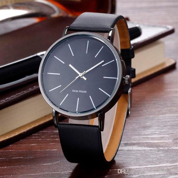 Nouvelle arrivée élégante montre en cuir classique marque homme femme dame fille unisexe mode simple conception quartz robe montre-bracelet Reloj 258x