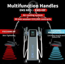 Nouvelle arrivée EMslim RF machine formant stimulateur musculaire EMS équipement de beauté électromagnétique du corps et des bras à haute intensité 2 ou 4 poignées peuvent fonctionner en même temps