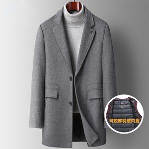 Nouveauté mode automne et hiver bas détachable manteau de fourrure intérieure hommes coupe-vent en laine taille M L XL 2XL 3XL 4XL