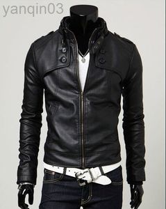 Nieuwe aankomst Fashion Men Leather Jacket Male Slim Casual S Man Outerwear Stand Collar S L220801