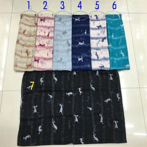 Nouveauté mode nouvelle note de musique et chat imprimé écharpe motif Animal châle Hijab Wrap Symbol356N