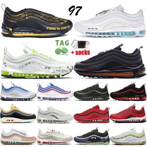 2023 Coussin OG 97 Chaussures de course pour hommes Designer Bees Mschf X Satan Lucky and Good Blue Berry Sun Club Milk Sail Volt Reflective 97s Hommes Baskets Femmes Baskets Taille 36-45