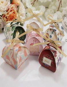 Nouvelle arrivée Poldants de faveur Boîtes de bonbons de mariage avec ruban 5 Color Originality Paper Cadeaux Boîtes Baby Shower Birthday Party décorat2027938