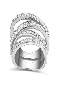Nieuw binnen voor bekende merken ontwerp vernikkelde spiraalvormige trouwringen gemaakt met kristallen geschenk9187297 van Oostenrijkse elementen