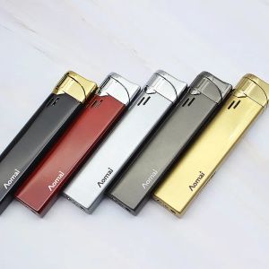 Nouvelle Arrivée Véritable Aomai Compact Jet Butane Briquet Peut Voir Butane Torche Briquets Coupe-Vent Flamme Verte Mode Hommes Et Femmes Éclairage LL