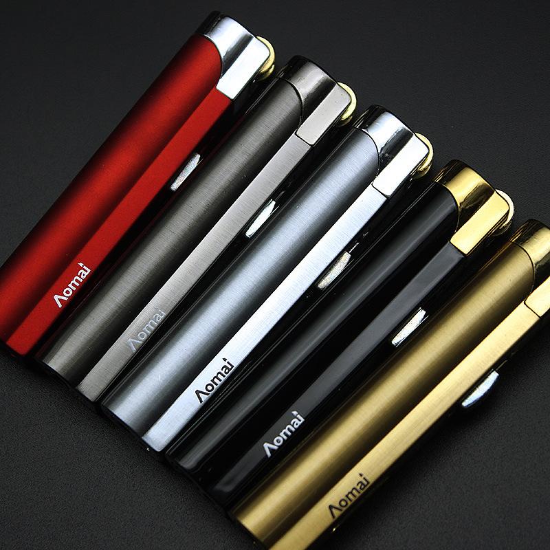 New Arrival Genuine Aomai Compact Jet Butane Lighter Torch Grinding Wheel Fire Straight Lighters Cigarette Lighter Special Cigarette Lighter