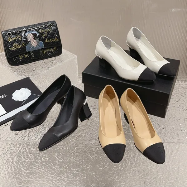 Nouveauté en cuir véritable femmes chaussures à talons hauts Style sandales bout ouvert diapositives mixte en peau de mouton marque Design chaussures habillées pompes de fête fleurs perle CCity