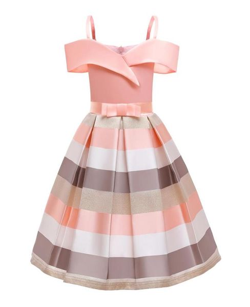 Nouvelle arrivée fille robe pour enfants vêtements robes de fête d'anniversaire princesse sans manches robe à rayures robe de mariée enfant vêtements 310 Y4667052