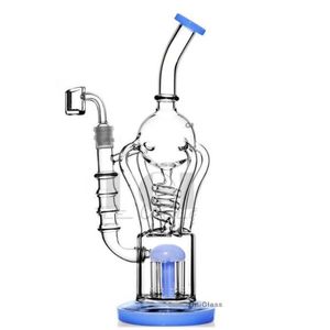 14,5 hoge glazen bongs waterpijpbuizen waterpijp 5 Vaporizer swirly recycler dab rig met 14 mm gewricht zeer glad