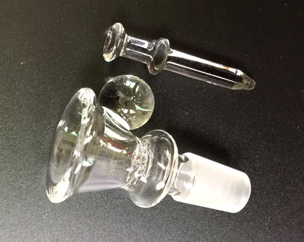 Bol de bangs à eau en verre de nouveauté et clou en verre avec joint 14mm / 19mm bol coulissant en verre transparent collecteur de cendres avec poignée