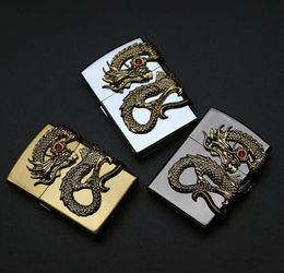 Nieuwe aankomst Goud Dragon Olie opblaasbare vlam lichtere wiel Torch Turbo lichter Butane 1300c Cigaret Sigaretten lichter5788676