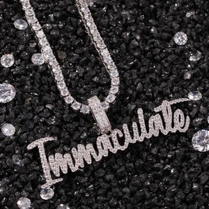 Nieuwe Collectie Vergulde Bling Bling Cubic Zirconia Letters Onbevloren Ketting Bijoux Hip Hop Punk Rock Trui Ketting Sieraden Geschenken voor Mannen Vrouwen