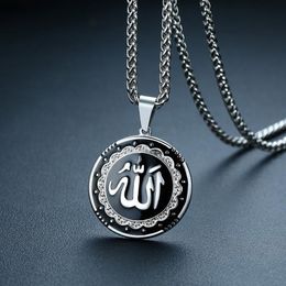 Nouvelle arrivée Gold Silver Color en acier inoxydable arabe islamique dieu collier pendent des femmes musulmanes