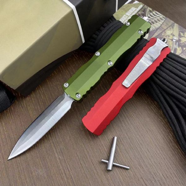 Nouvelle arrivée H9501 High End Auto Tactical Couteau D2 Satin Double Action Blade CNC AVIATION Aluminium Handle Outdoor Camping Randonnée EDC Pocket Couteaux avec Retail Box