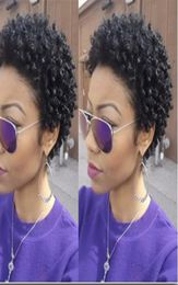 nouvelle arrivée coiffure doux cheveux brésiliens afro-américain coupe courte crépus bouclés perruque naturelle simulation perruque frisée de cheveux humains pour wom1694102