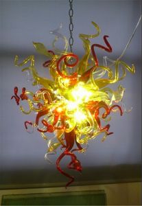 Nieuwe aankomst handgeblazen glazen plafondlampen moderne artistieke kleurrijke kroonluchter voor banket hangende hanglamparmaturen