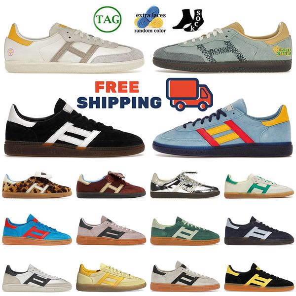 Nueva llegada Balonmano Spezial OG Zapatillas de deporte Zapatos casuales Diseñador Wales Bonner Zapatillas de deporte para mujer para hombre Consorcio Copa Pony Leopardo Mocasines metálicos plateados Envío gratis