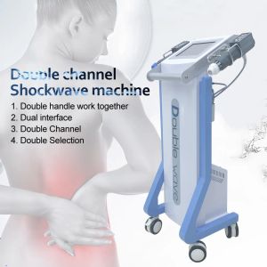 Neue Ankunfts-Gesundheitsgeräte 2 Griffe Elektronische Stoßwelle DoubleWave Doppelkanal-ED-Behandlungsgerät Ausrüstung Körpermassage Erektile Dys