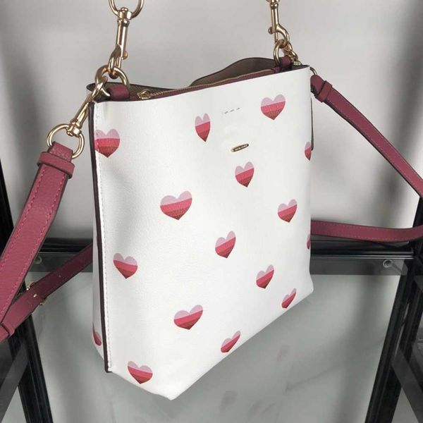 Nouvelle Arrivée Coeur Imprimer Sac Fourre-Tout Designer Sacs Totes Femmes De Luxe Seau Sacs Blanc En Cuir Sac À Main Épaule Bandoulière Sacs Sacs À Main