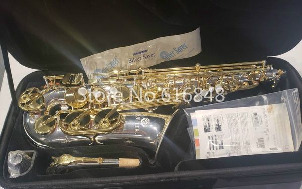 Nouvelle arrivée de haute qualité Jupiter JAS 1100SG Saxophone en laiton Alto Mib Instrument de musique Corps nickelé Or Laque Clé Sax avec étui