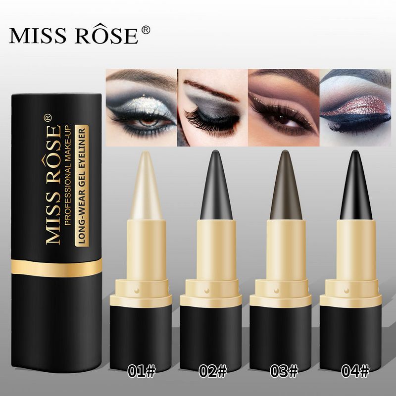 NIEUWE AANKOORD Hoge kwaliteit Miss Rose Eyeliner Matte Fast Dry Eye Liner Pen 4 Kleuren voor OPTIE