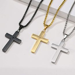 Collier Hip Hop en acier inoxydable plaqué or pour hommes, nouvelle collection, croix de jésus