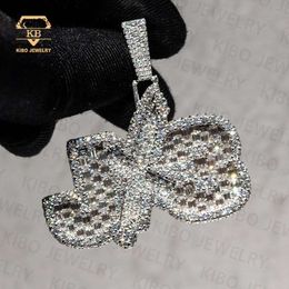 Nieuwe aankomst Hip Hop Jewelry 2inch Sier Round Baguette Custom Moissanite Diamond Iced Out Pendant Chain Necklace