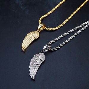 Nouvelle arrivée Hip Hop Jewelry Wing Shape Design Pendentif 925 Sterling Silver Pass Diamond Test Moisanite Pendant pour collier