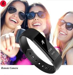 Nouvelle arrivée ID115 Smart Bracelet Fitness Tracker Pidomètre Bande de montre cardiaque Monice de pression artérielle Moniteur