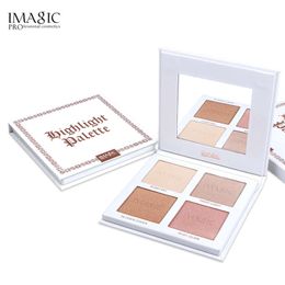 nueva llegada IMAGIC Nueva luz de neón de 4 colores Resalte la paleta de polvo prensado Aclare las características faciales Maquillaje de paleta de reparación