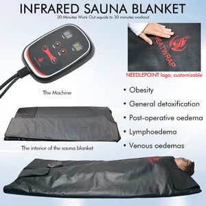 L'infrarouge amincissant la couverture de couverture de sauna utilise la machine noire de massage de drainage lymphatique