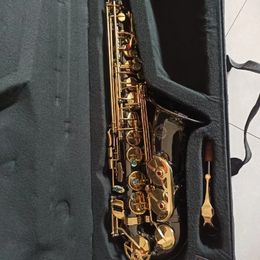 Nieuwe collectie Japanse Suzuki altsaxofoon Es messing vernikkeld abalone toetsen zwarte body gouden sleutel jazz instrument met accessoires